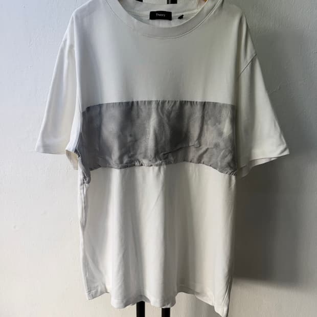 정품) Theory 띠어리 남성 흰색 반팔 티셔츠 XL