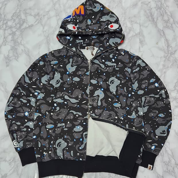 [L]베이프 스페이스 카모 샤크 후드집업 자켓