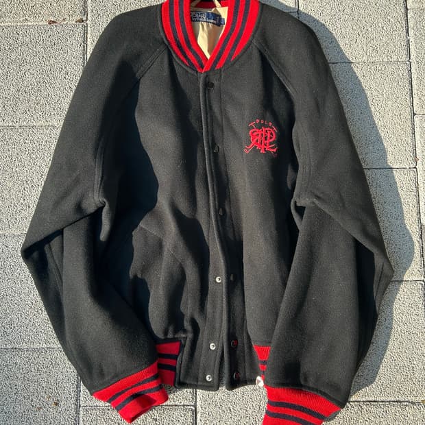 *rare* 2000s Jpn 폴로 polo 울 바시티 자켓