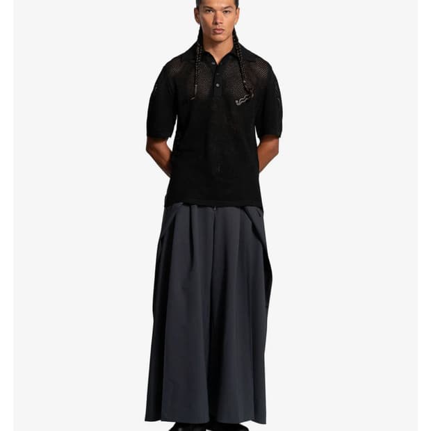 Double Pleat Wide Leg Trousers