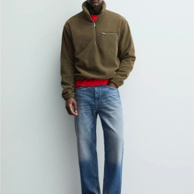 [M]자라 플리스 지퍼 스웨트셔츠