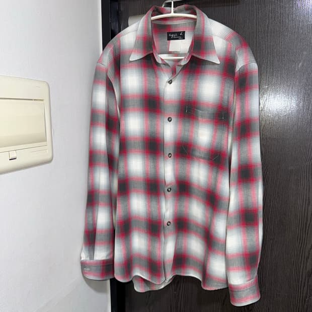 agnes b 체크 셔츠