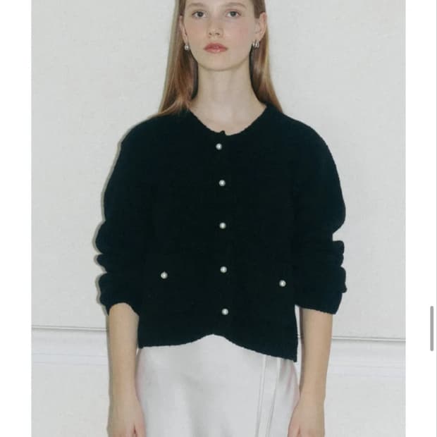 튜드먼트 클래식 버튼 가디건 블랙 