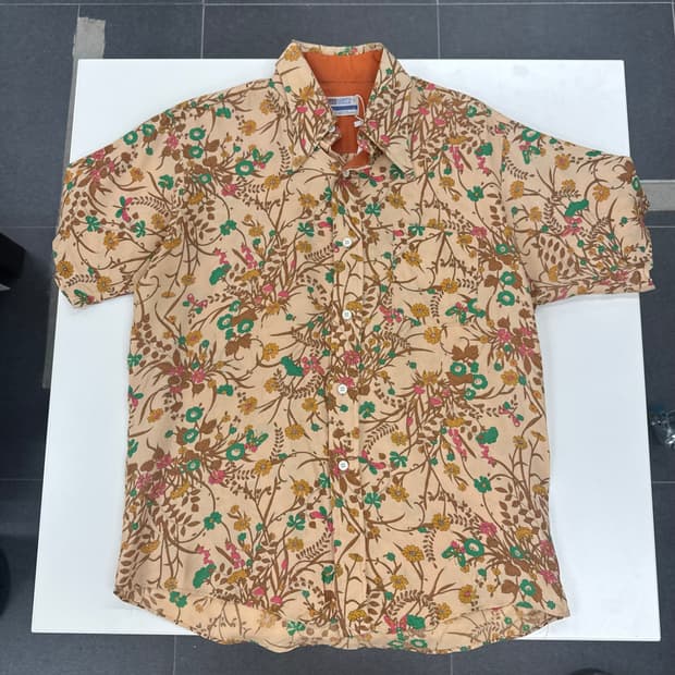 70‘s W.T.Grants Floral Linen Shirts