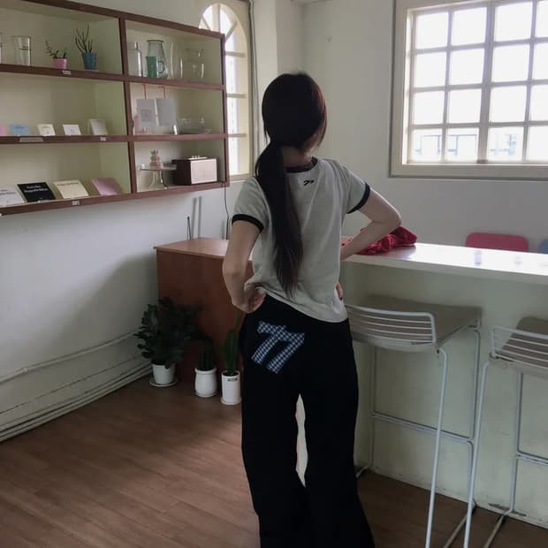 탄산마그네슘 77 아플리케 팬츠 2 사이즈