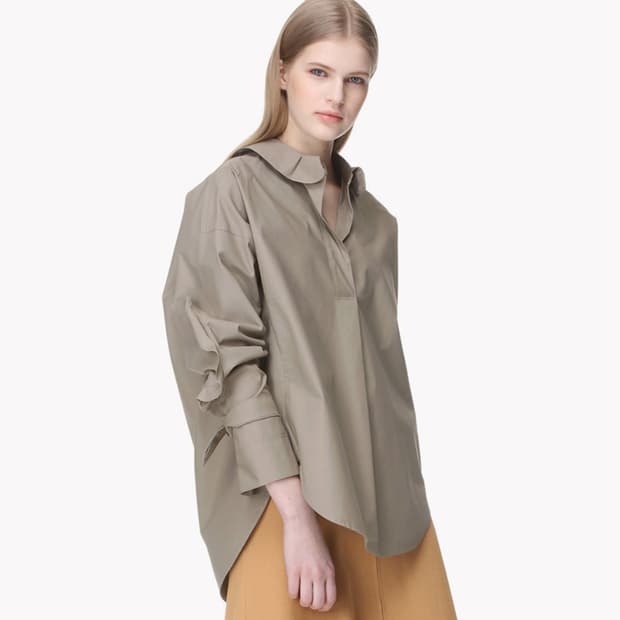 시스템(SYSTEM) 피터팬카라 커프스소매 블라우스 프리사이즈