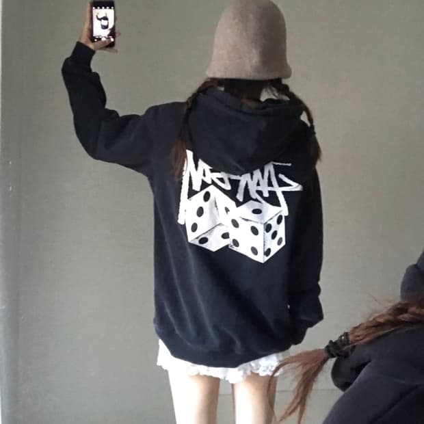 스투시 오버핏 다이스 후드티