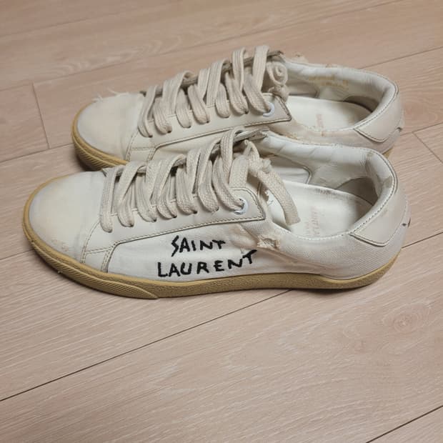 생로랑 빈티지 스니커즈 아이보리 사이즈 35