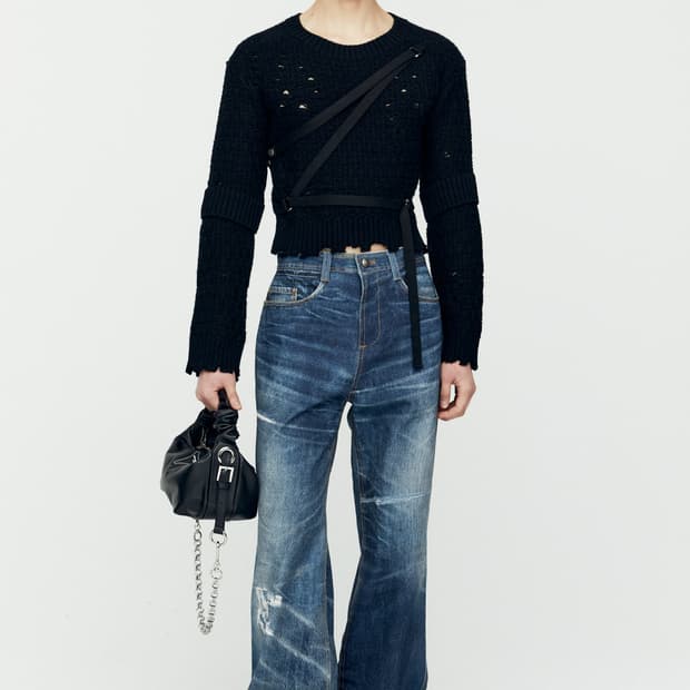 앤더슨벨 초회판 유니섹스 트롱프뢰유 프린티드 데님 팬츠