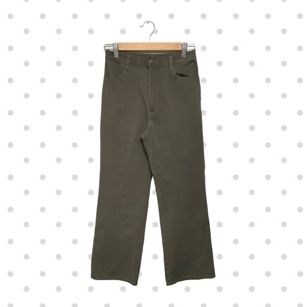 vintage stretch semi-bootcut pants khaki