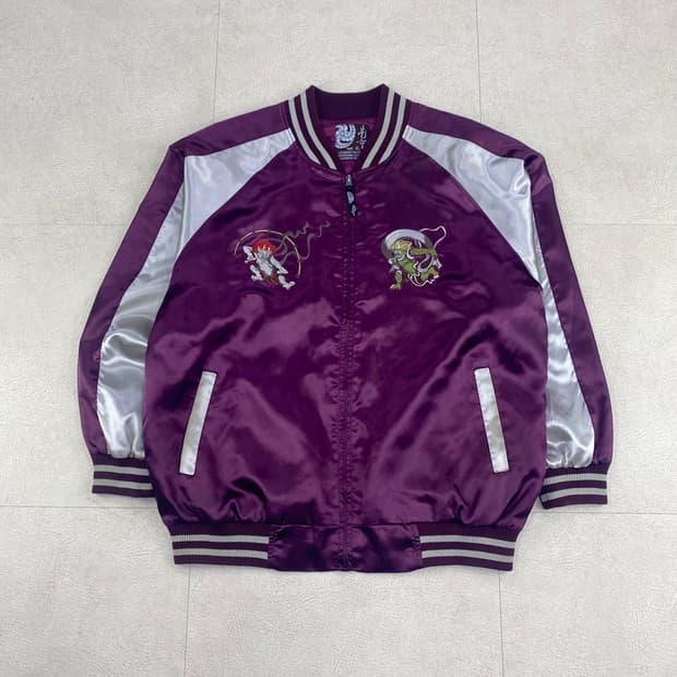 코쿄 JPN 빈티지 풍신 풀 자수 스카잔 자켓 (110)