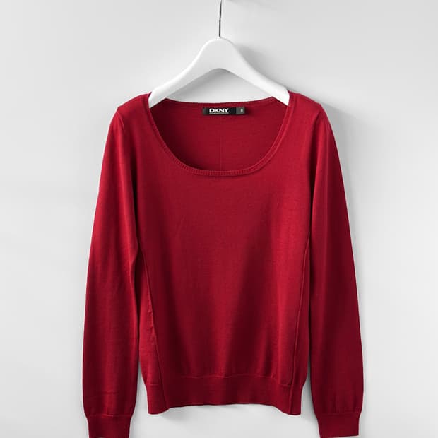 빈티지 DKNY 딥 유넥 울 니트