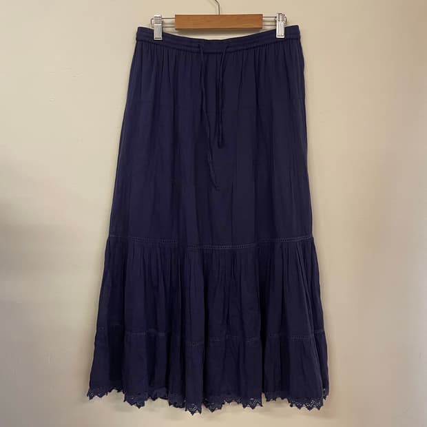 Navy ruffle skirt