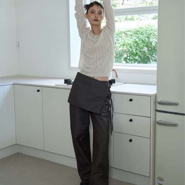 어윗 Awit LAYERED WRAP COTTON PANTS