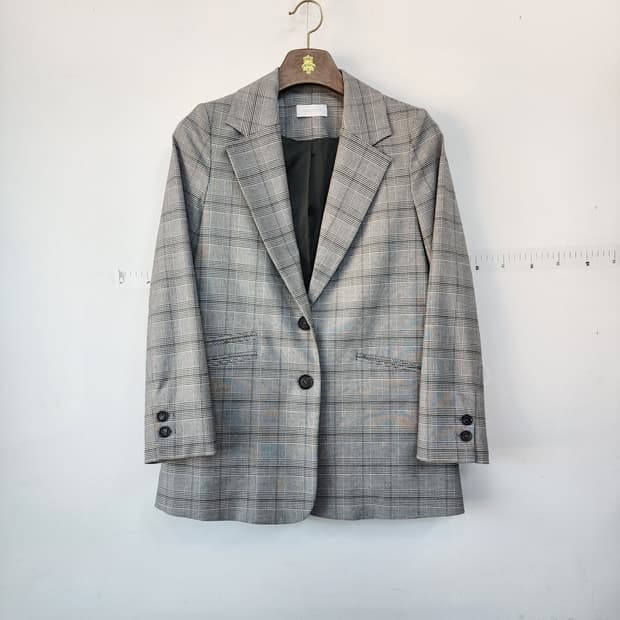 발렌시아 체크 패턴 자켓&바지