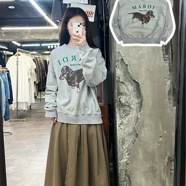 마르디 메르크디 맨투맨 그레이 M #csz4039