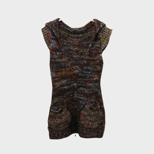 ICHIOKU 반팔 니트 후드 가디건 63489