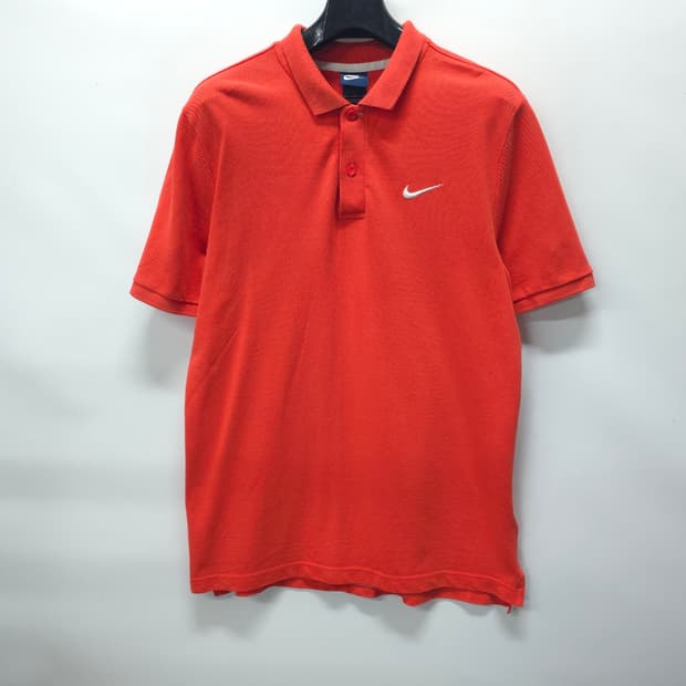 나이키 스우시 로고 반팔 카라티 오렌지 (L/100)