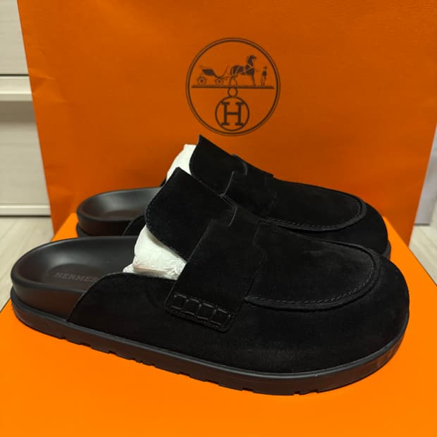 에르메스 고 뮬 스웨이드 