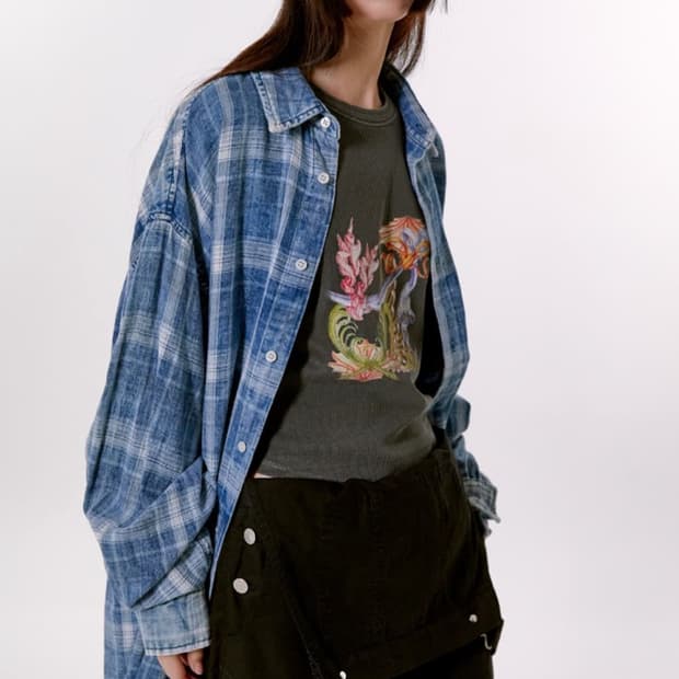 13MONTH 타탄 체크 셔츠