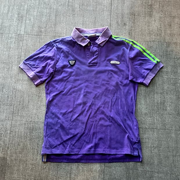 Adidas 아디다스 핀터깔y2k 사이드라인 삼선 반팔카라티셔츠 퍼플