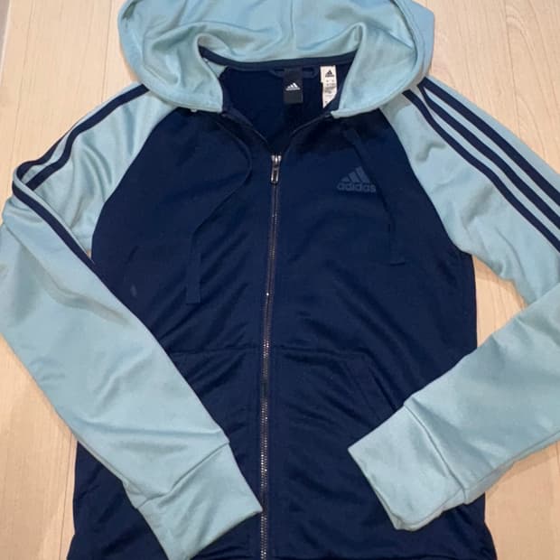 아디다스 빈티지 네이비민트 져지 후드집업