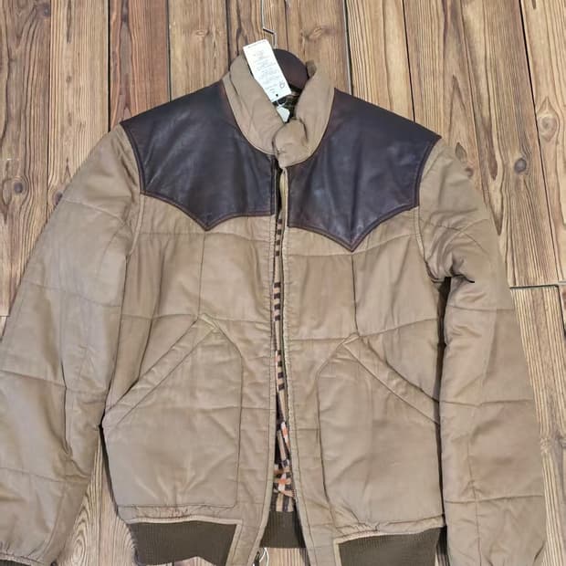 Rrl 오일 클로스 요크레더 패딩 새상품 S사이즈