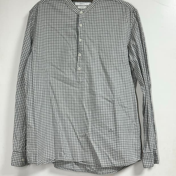 [S] 에피그램 체크 헨리넥 셔츠