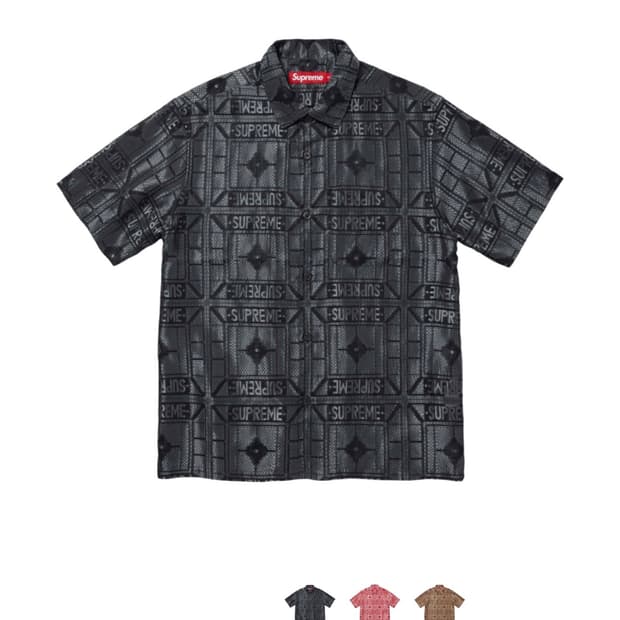 슈프림 트레이 자카드 숏슬리브 셔츠 블랙 - 24SS