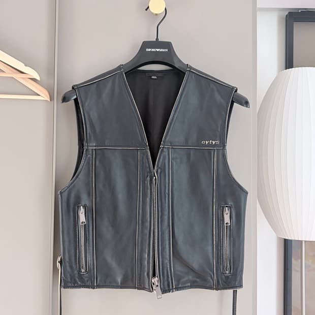 Eytys black leather harper vest