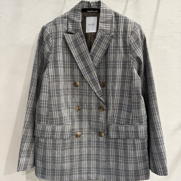 japan vintage 체크 블레이저
