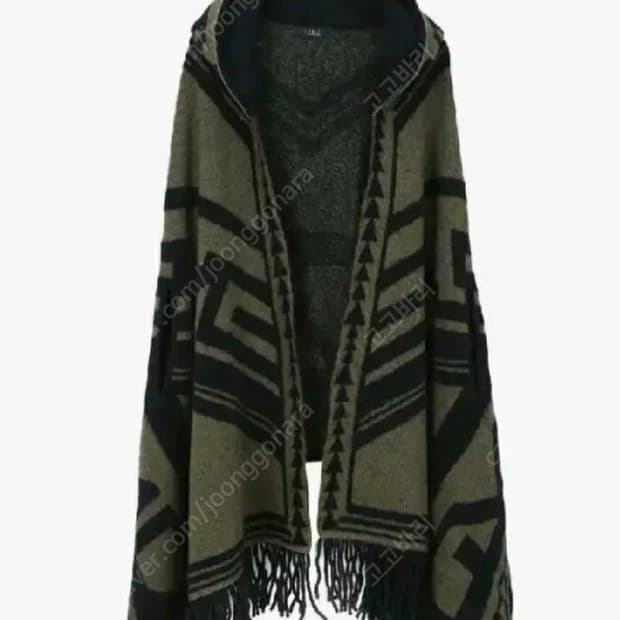 타임 니트 프린지 케이프