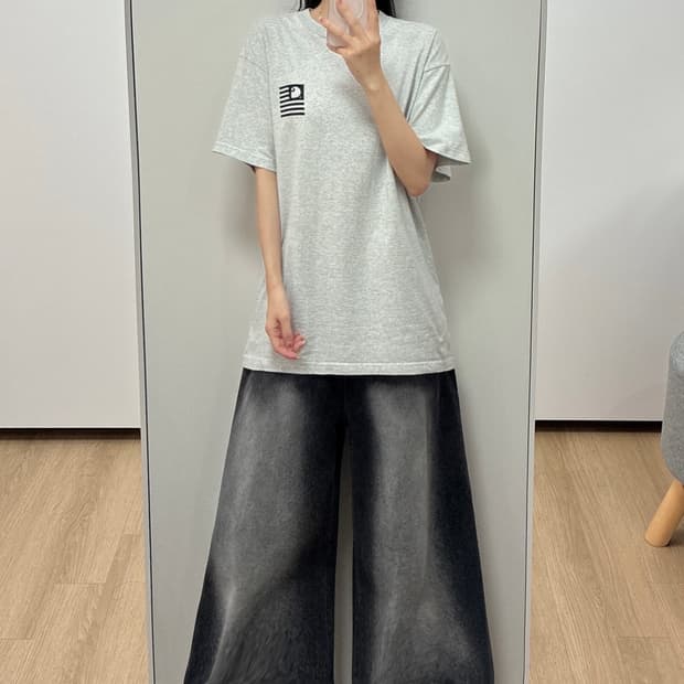 칼하트 스테이트 크로모 성조기 연그레이 반팔 티셔츠