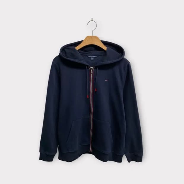 타미 네이비 컬러 후드 집업 L