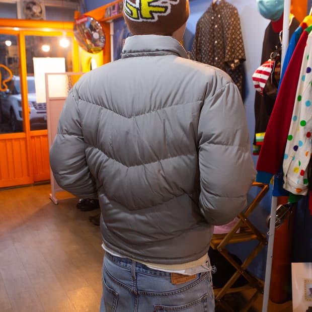90s 스투시 푸퍼 자켓 실버