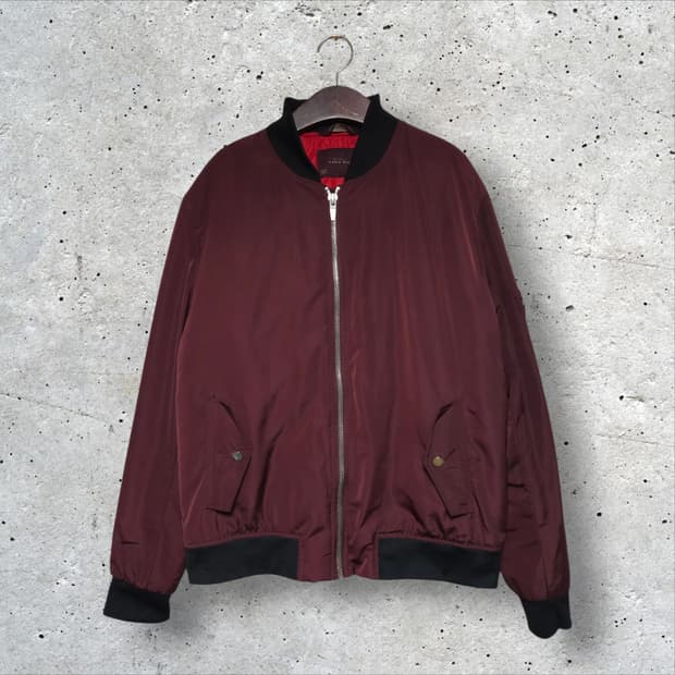 자라 MA-1 항공점퍼 버건디 (105/XL)