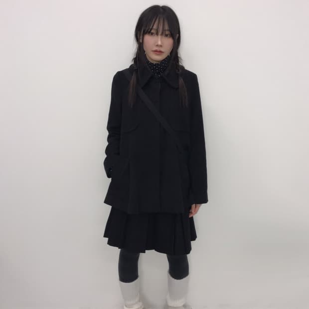 Barbie Japan Black Flare Half Coat 