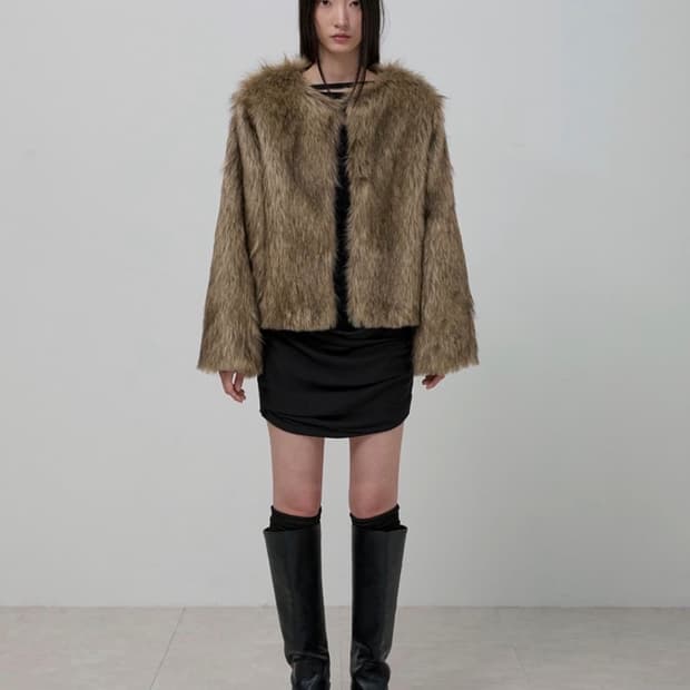 플레어업 퍼자켓 브라운