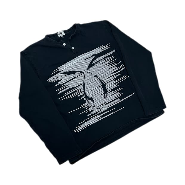 캘빈 클라인 블랙 빈티지 프린팅 티셔츠