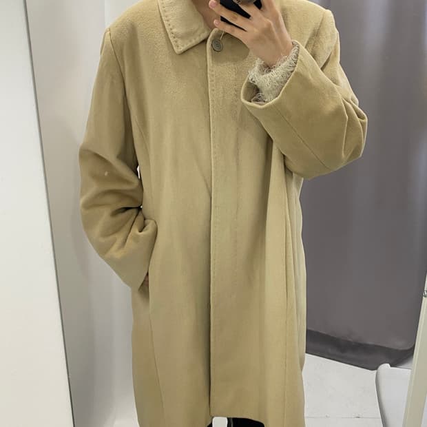 앙고라 울 혼방 베이지 싱글코트 🍞