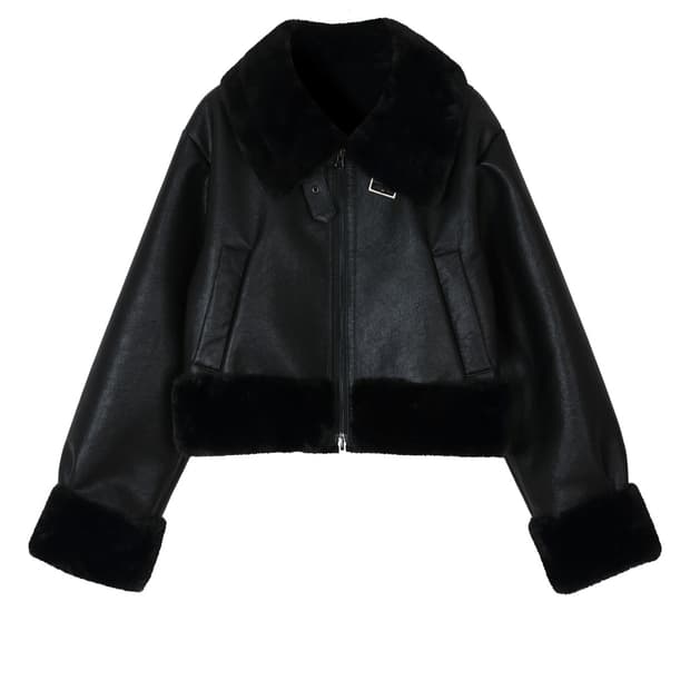 보헴서 HIGH NECK SHORT MUSTANG IN BLACK 
