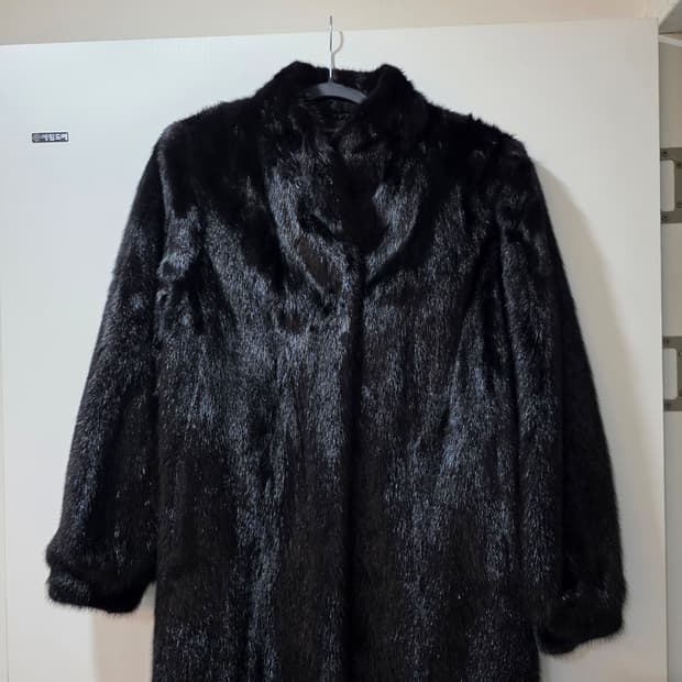 리얼 통밍크 밍크코트  하이넥 블랙코트 빈티지