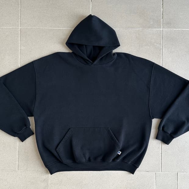 00s 빈티지 러셀 후드 블랙 XXL
