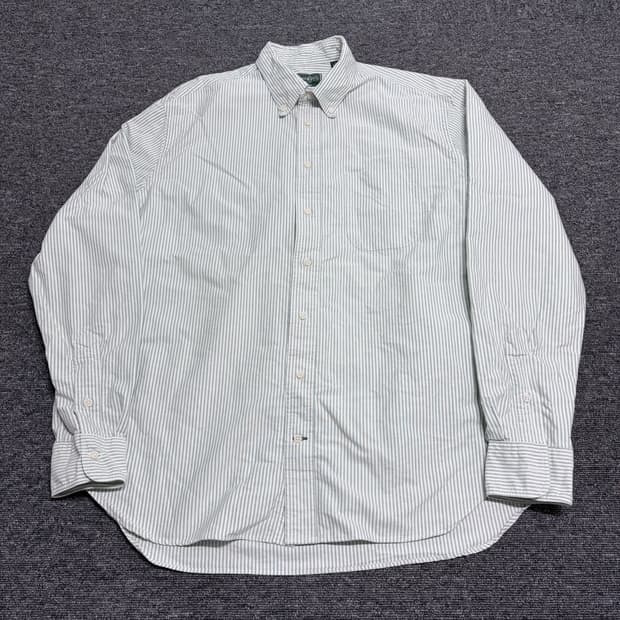 짓먼빈티지 그린 스트라이프 옥스포드 셔츠