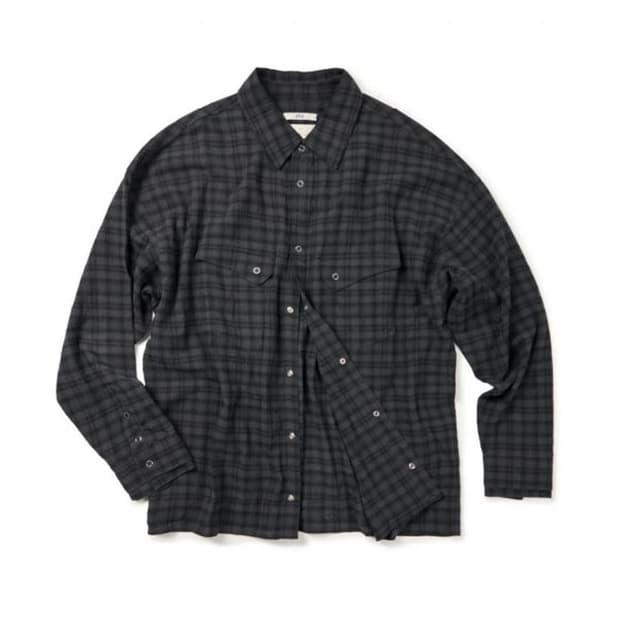 이티씨이 LAYERED CUFFS CHECK SHIRT(블랙/m)