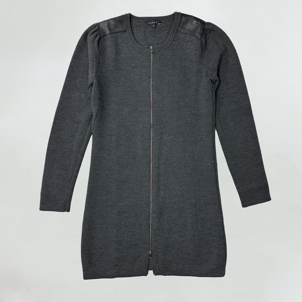 띠어리 양가죽 니트 원피스 자켓