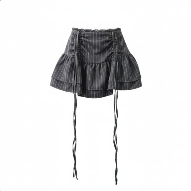 빈티지 핀스트라이프 프릴 미니 스커트팬츠 1885