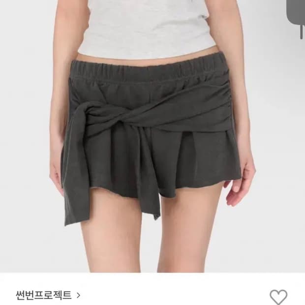 썬번프로젝트 Tie Raw-cut Sweat Shorts, CHARCOA