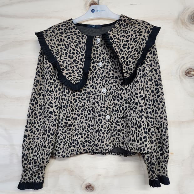 161) 르피타 레오파드 프릴 블라우스