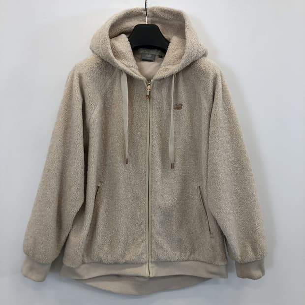 뉴발란스 자수 쉐르파 아이보리 후드집업 90